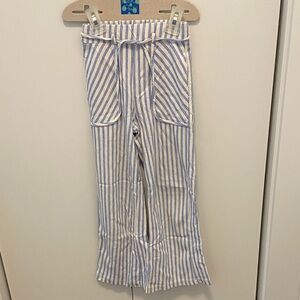 Zara Blue and White Striped Kids flare Pants
